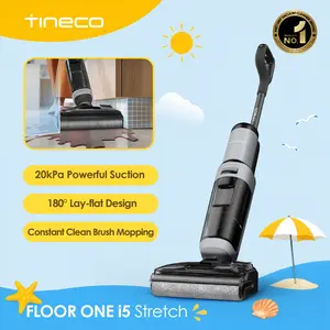 TINECO FLOOR ONE i5 Stretch Wet Dry Vacuum Cleaner 20kPa Powerful Suction 180° Lay-flat Anti-Tangle Dual-sided Edge Cleaning 30 Minutes Runtime Large Capacity Water Tanks, Cordless Stick Vacuum summerwins