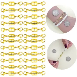 Set of 12 Double Magnetic Necklace Clasps and Closures Bracelet Extender Jewelry Clasps Converters