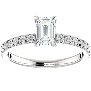 1 1/2Ct Emerald Cut Diamond Engagement Ring 14k Gold Lab Grown