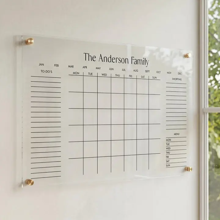Personalized Acrylic Family Wall Calendar