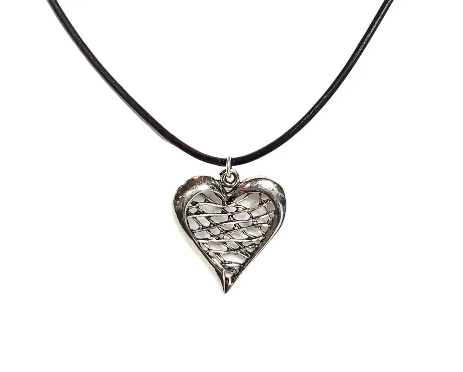 Cross Hatch Leather Necklace