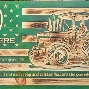 cnc wood john deere flag