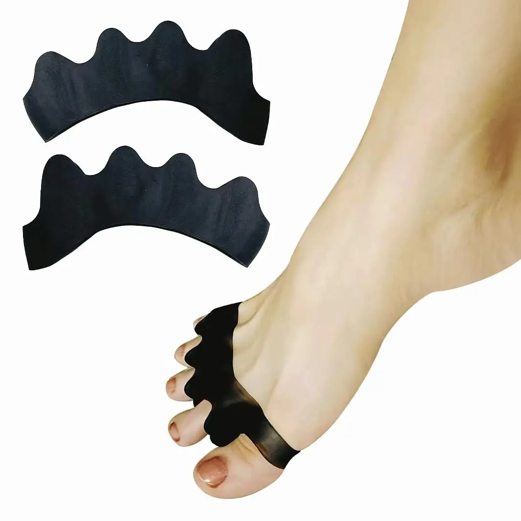 Unisex 2Pcs Elastic Soft Gel Bunion Corrector - Orthotic Spacers, Spreaders for Overlapping Hammer Crooked Toes, Bunion Pain Relief & Therapy, Fits Most Shoe Sizes, Sporty Protective Gear for Hiking/Light Outdoor