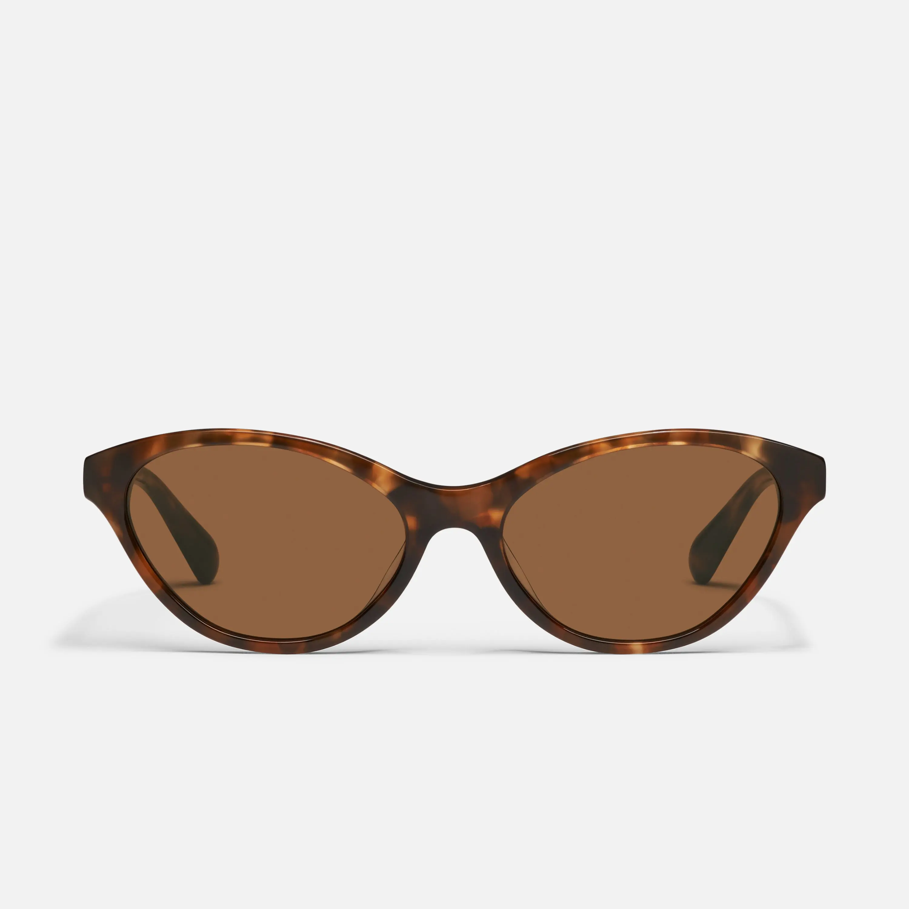 QUAY - TALK NICE Tortoiseshell Sunglasses Vintage Polarized Cat Eye Frame with Universal Nose Pads Trendy Vintage Rimless Sunglasses