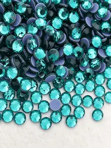 Blue Rhinestone Heat Press Flat Back Water Drills 2880 Pieces, Trendy Eye-Catching Decoration, Perfect for DIY Creators