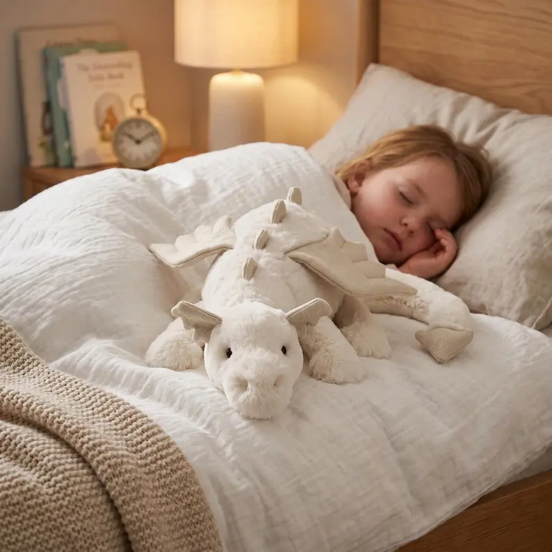 JC Snow Dragon Plush Toy, Large 19.5 inches | Cute Sage Dragon with Pink Spikes & Wings, Soft Cuddly Stuffed Animal, Romantic Anniversary Gift for Girlfriend & Couples, Perfect Fantasy Gift