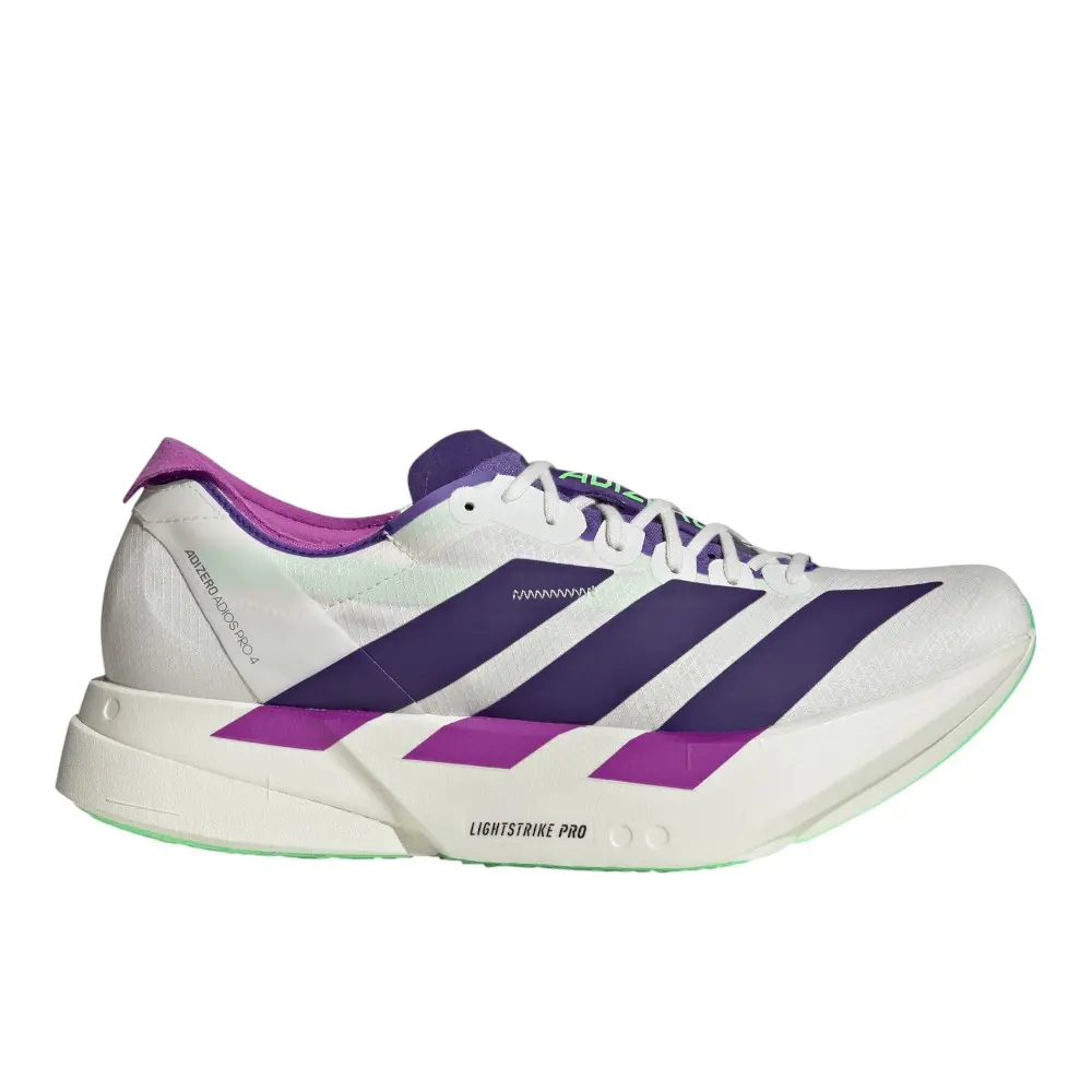 adidas Mens Adizero Adios Pro 4 Running Sneakers Shoes - White