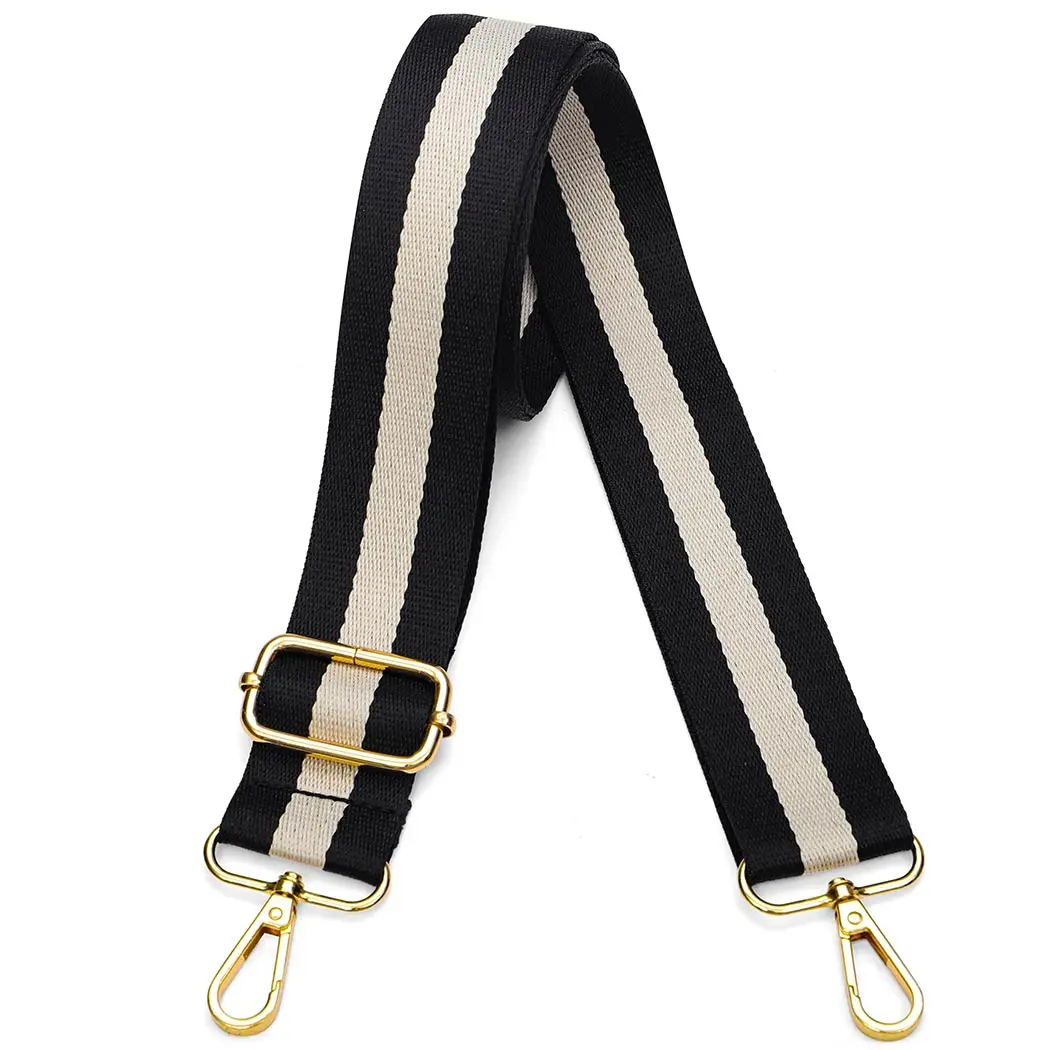 LEKESKY Lightweight Nylon Casual Adjustable Multifunction Strap Replacement with Stripe, Metal Clasp, Rotating Buckle, Shoulder Strap Handle for Handbags (Crossbody/Shoulder Use), Casual Adjustable Strap