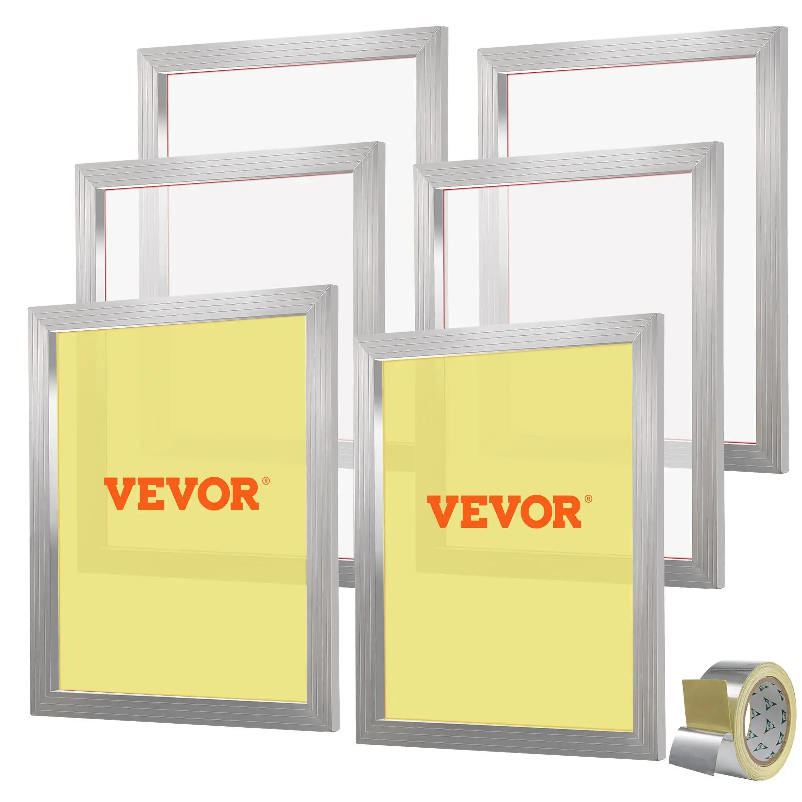 【Summerfinds】VEVOR Screen Printing Kit, 6 Pieces Aluminum Silk Screen Printing Frames, 20x24inch Silk Screen Printing Frame with 160 Count Mesh, High Tension Nylon Mesh and Sealing Tape for T-shirts DIY Printing