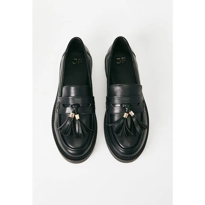 Women's Preppy Slip On Loafers, Chunky Tassel Platform Faux Leather Flats for Office and Street Wear, Classic, Footwear, Platform Loafers, Business, Cushioning, Lug Outsole, Chunky Platform