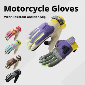 2026 Ready Stock Summer Motorcycle Riding Gloves for Men & Women, UV Protection, Color Block Thin Design, Non-Slip Wear-Resistant Macaron Motorbike Gloves