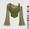 【Black Friday】Women's Asymmetrical One-Shoulder Slim-Fit Long-Sleeve Top, Comfortable Fall Casual Top, Stylish Ladies' Clothing for Daily Wear #GLOBAL PICKS