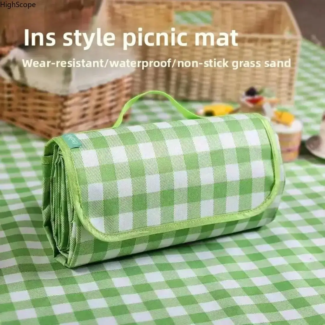 Plaid Picnic Blanket - Thick, Waterproof & Durable, Portable & Foldable for Casual Outdoor Travel, Beach & Camping, Multiple Uses, Commute, Unisex, Fashion, Everyday, Daily, Checkered, Hiking