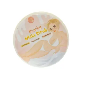 Alpha Arbutin Pretty Jin Peachy Body Scrub 250ml - Goat's Milk & Niacinamide Infusion for Smooth Hydrated Skin