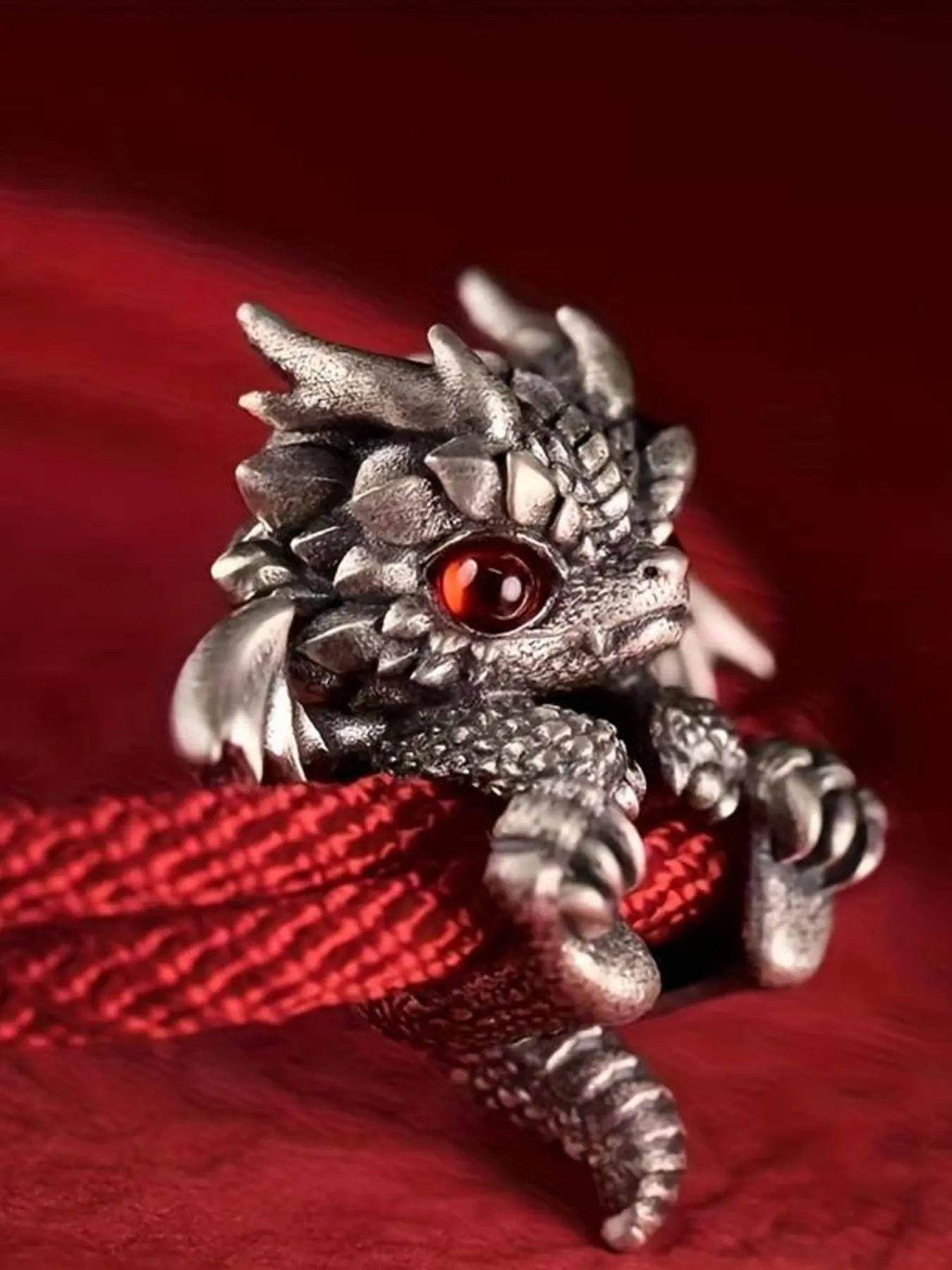 Punk Style Dragon Pattern Adjustable Pendant Bracelet, Hand Chain, Unisex Fashion Jewelry, Unique Design, Perfect Gift Idea