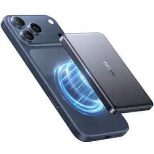 TORRAS MiniMag Power Bank,Ultra-Slim 10,000mAh Magnetic Wireless Portable Charger, 22.5W Fast Charging iPhone Air MagSafe Battery Pack Designed for iPhone 17 Pro Max/17 Pro/Air/16/15/14/13/12, Gray