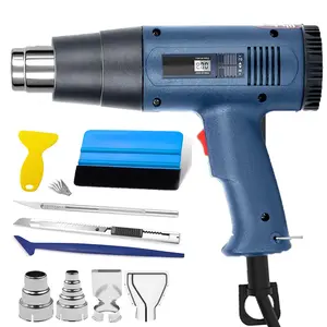Heat Gun Set for Vinyl Wrap, Car Wrap Kit for Window Tint, Include Heat Gun, Plastic Felt Squeegees,Scraper Tool Kits for Car Film Installation