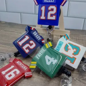 Professional and College Football Badge Reels or Keychains for Supporting Your Favorite Team