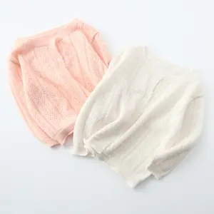 Perforated Children's Knitted Cardigan Girls' Long Sleeve Coat Shawl Baby Sweater Sun Protection Air Conditioning Shirt Style