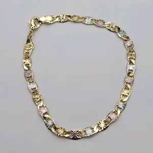 Elegant  Bracelet one size 3 color 8.5 Inches Stylish 5 Millimeters Bracelet adult size laminated gold Finish Multilayered Bangles