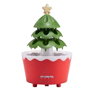 Ultrasonic Essential Oil Diffuser with LED Lights, Remote Control, Timer, Auto Shut-Off - Portable Humidifier for Home Decoration, Colorful Raindrop Christmas Tree Design Household Air Purifier