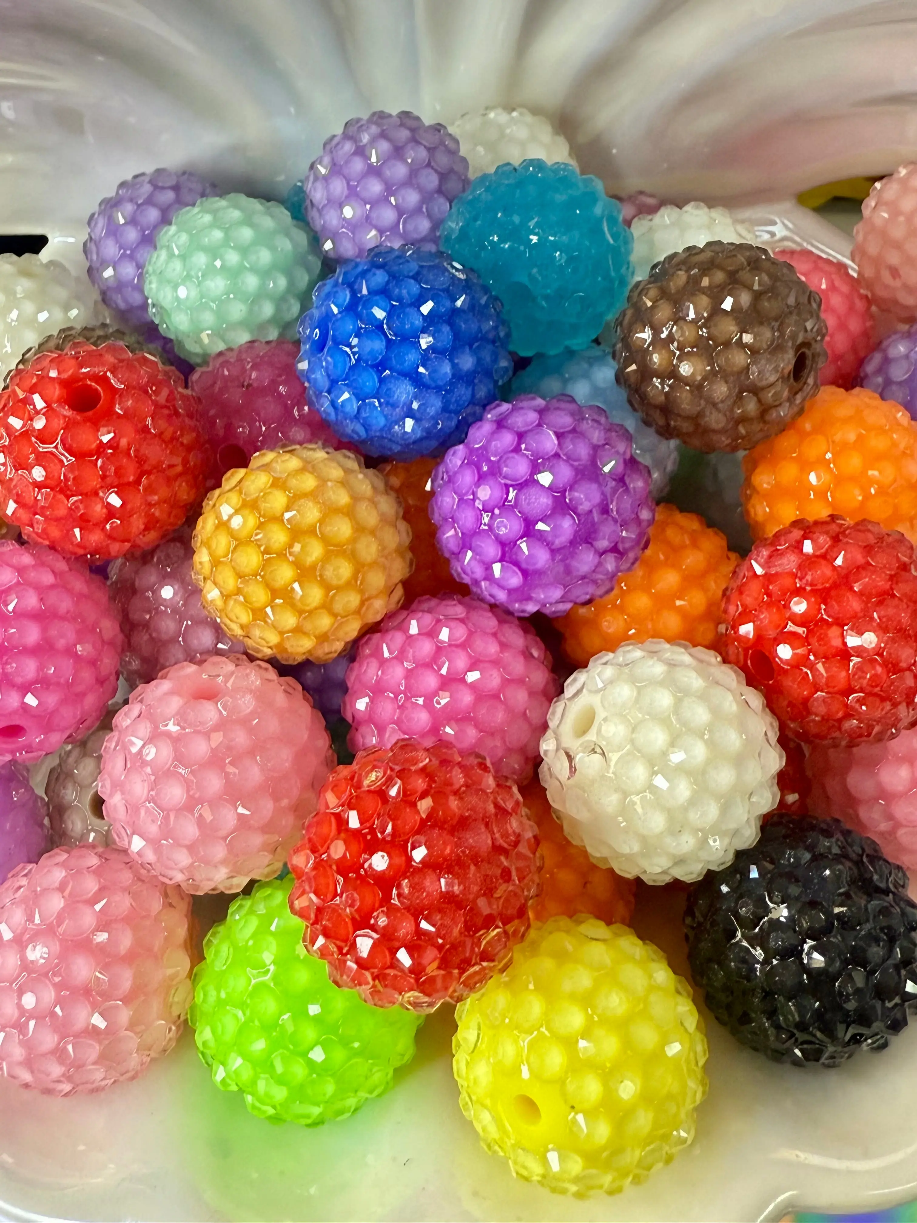 R21- (10PCS) 19mm Mixed Color Clear JELLY Dewdrop Bubblegum Acrylic RHINESTONE Beads for DIY
