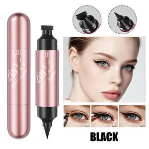 Upgraded Dual Ended Eyeliner, Liquid Black Winged Cat Eye Stamp & Liner Pen, Waterproof Makeup Tool for Women