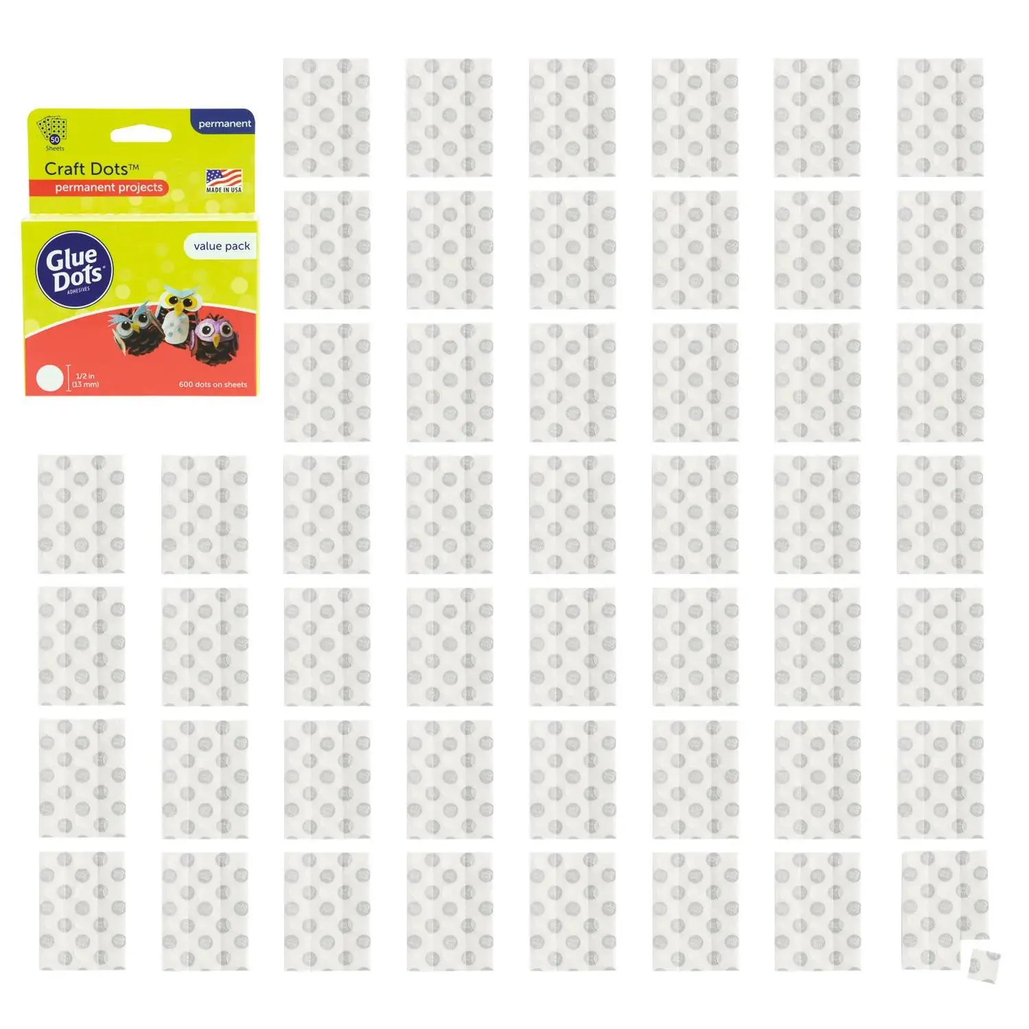 GlueDots Clear Adhesive Dots Crafting Supplies - 1/2", 600 Pcs