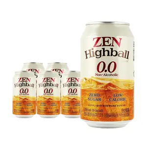 Teazen ZEN Highball Alcohol-Free Sparkling Drink 350ml x 6 - Sugar-Free, Low Calorie, Probiotic Kombucha Malt Flavor