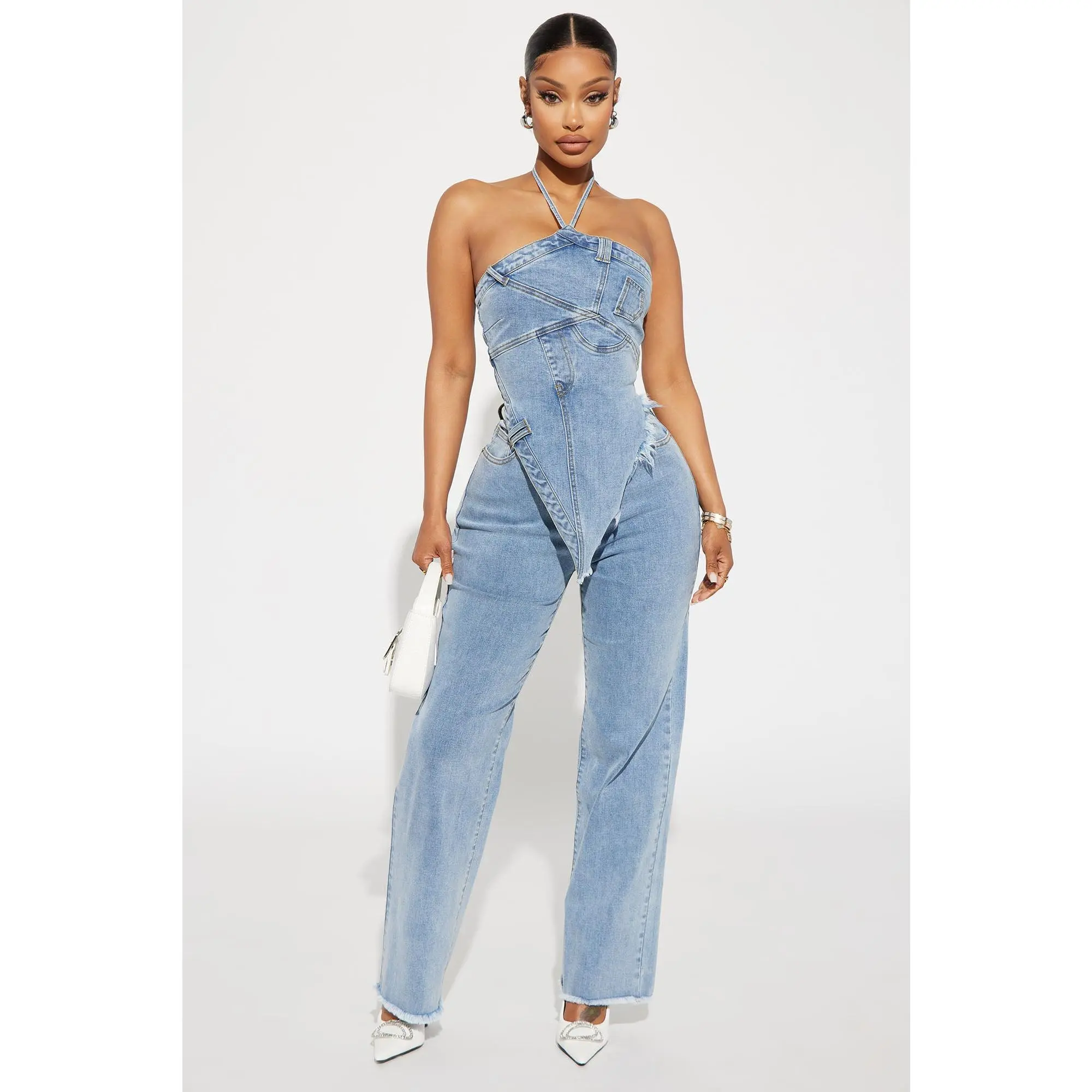 Next Level Denim Pant Set - Light Wash Next Level Denim Pant Set - Light Wash