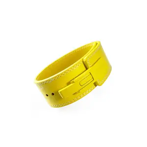UPPPER Lever Belt Yellow - 10mm, Quick-Release Lever, for Powerlifting & Deadlifts