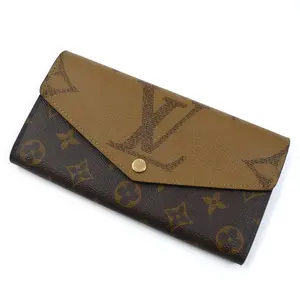 Pre-owned Louis Vuitton Canvas Small Leather Goods Portefeuille Sarah Monogram Giant Reverse Wallet
