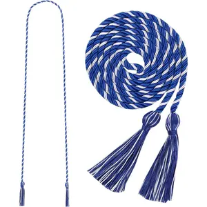 Graduation Honor Cord 68" Grad Braided Honor Cords with Tassel Honor Rope Grad Cords for Graduation Students Bachelor Master Doctoral Gown Grad Decor (Royal Blue and White)