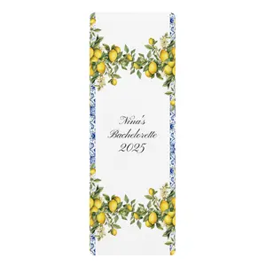 Custom Lemon Border Personalized Bachelorette 2025 Rubber Yoga Mat