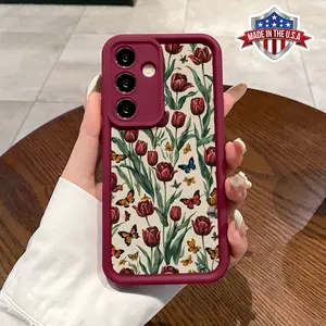 Case for Samsung S24 ultra plus S25 S23 S22 Ultra Plus Vibrant Vintage Full Flower  Advanced fashion gift Pocket-Friendly Shockproof Silicone Protective Softcase