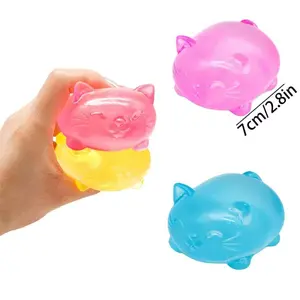 4pcs Mini Cute Cat Maltose Decompression Toy Non Stick Odorless Non-toxic Fun Toy Pressure Relief Tool For Adults and Students