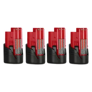 4 PCS 3000mAh 12V Lithium Battery Compatible for Milwaukee 12V Battery, Compatible for Milwaukee M12 Battery 12 Volt Cordless Tools 48-11-2401 48-11-2412 48-11-2411 48-11-2420 48-11-2440,TikTokShopBlackFriday
