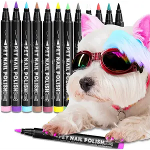 Quick Dry Dog Nail Polish Pens, Pet Safe and Non-Toxic Nail Polish Easy Application for Dogs, Cats, and Small Pets Nail Accessories Manicure