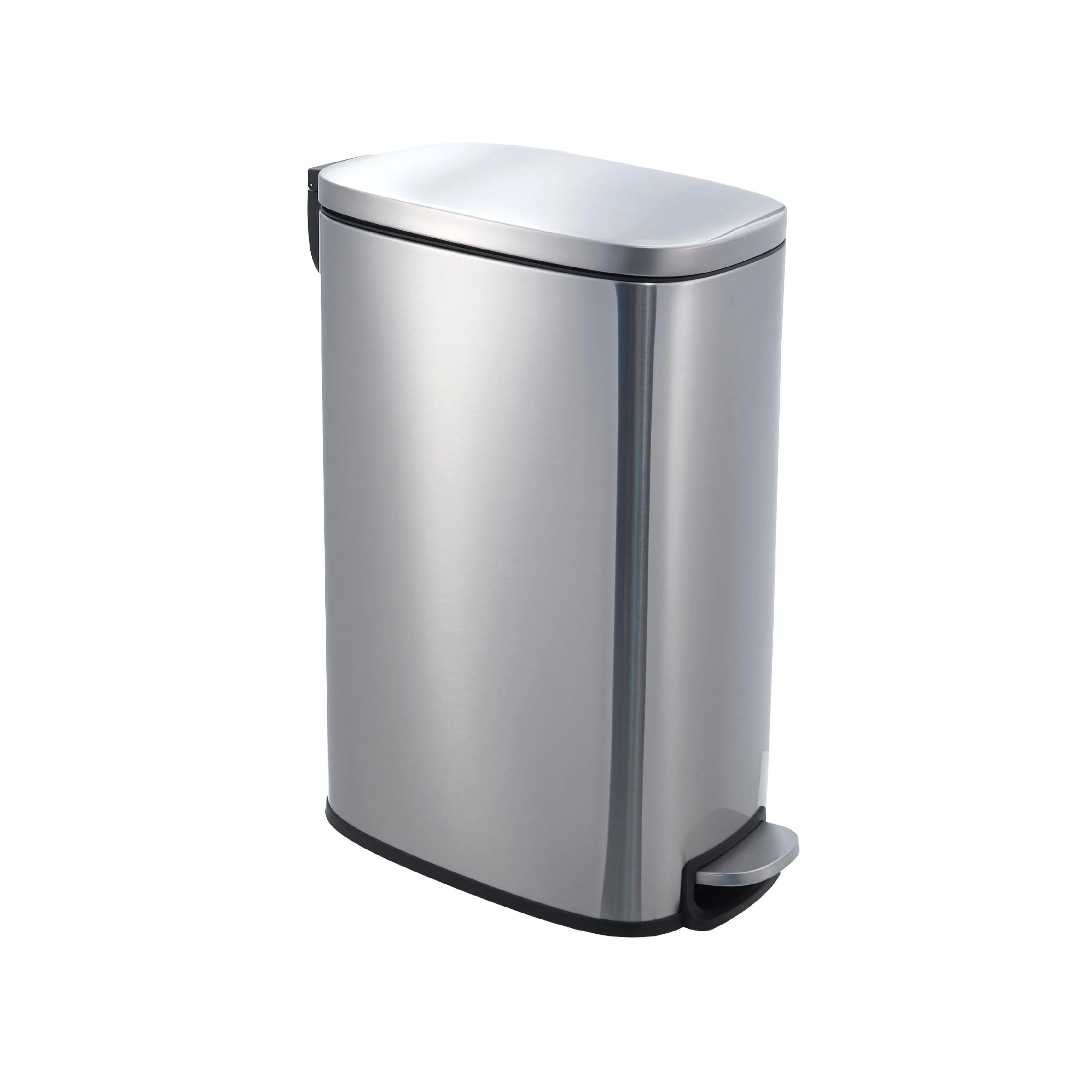🗑️ Curved 13-Gal slim step bin—soft close, fingerprint-proof, fits where bulky cans can't.