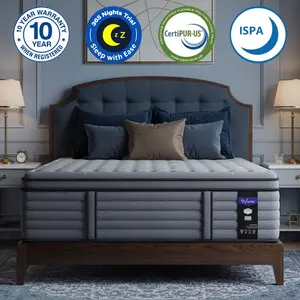 DIFAME King Mattress 14 Inch, Hotel Luxury Hybrid Cal King Mattress In A Box, Extra Enhanced Support, Relieve Back & Waist Pain, Cooling, Fiberglass-Free, CertiPUR-US, 365-Night Trial, Medium Firm