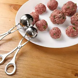 2pcs Stainless Steel Meatball Maker, Meatball Scissors, Beef Ball Maker, Catering Tools, Kitchen Gadgets, Kitchen Additions