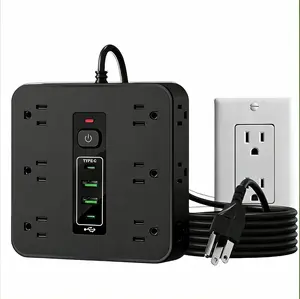 16-in-1 Power Strip with Switch & Surge Protection, Multifunctional Power Strip with 12AC Outlets & 2 USB & 2 Type-C, USB Ports Socket for Office, Home and Travel, Wall Outlet Extender,Power Socket Expander mothersdaygift  SummerVibes