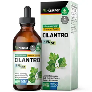 BioKrauter Cilantro Tincture Bottle - High Absorption Premium Quality - Vegan - German Technology - GMP Certified - Alcohol Free - Healthcare & Fitness Supplement