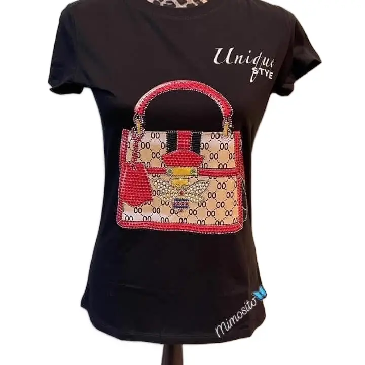 Vinizbena  Black Rhinestones Purse Bee Top