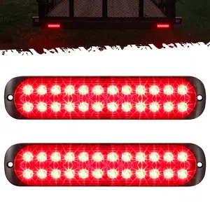 Partsam 7.5 inch Aluminum Housing Red LED Trailer Lights Tail Light 2Pcs