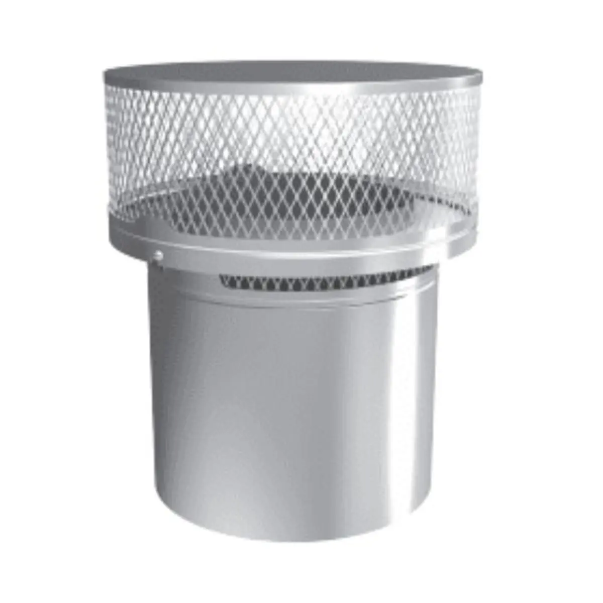 DuraVent 14 in. Silver Chimney Cap with Spark Arrestor & Decals - Wall Decor with Elegant Look, Required on All Installations to Terminate Chimney Systems