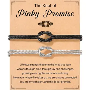 Unisex Enduring Love Knot Snake Chain Bracelets - Stainless Steel Bangle, Adjustable Fit, Couples Matching Jewelry, Gifts for Boyfriend, Anniversary Gift for Him and Her, Daily Wear