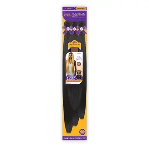 Outre Human Hair Blend Weave Premium Purple Pack Brazilian Boutique Virgin Sleek Pressed 26", 28", 30"+ Free 4" Deep Lace Partng Piece
