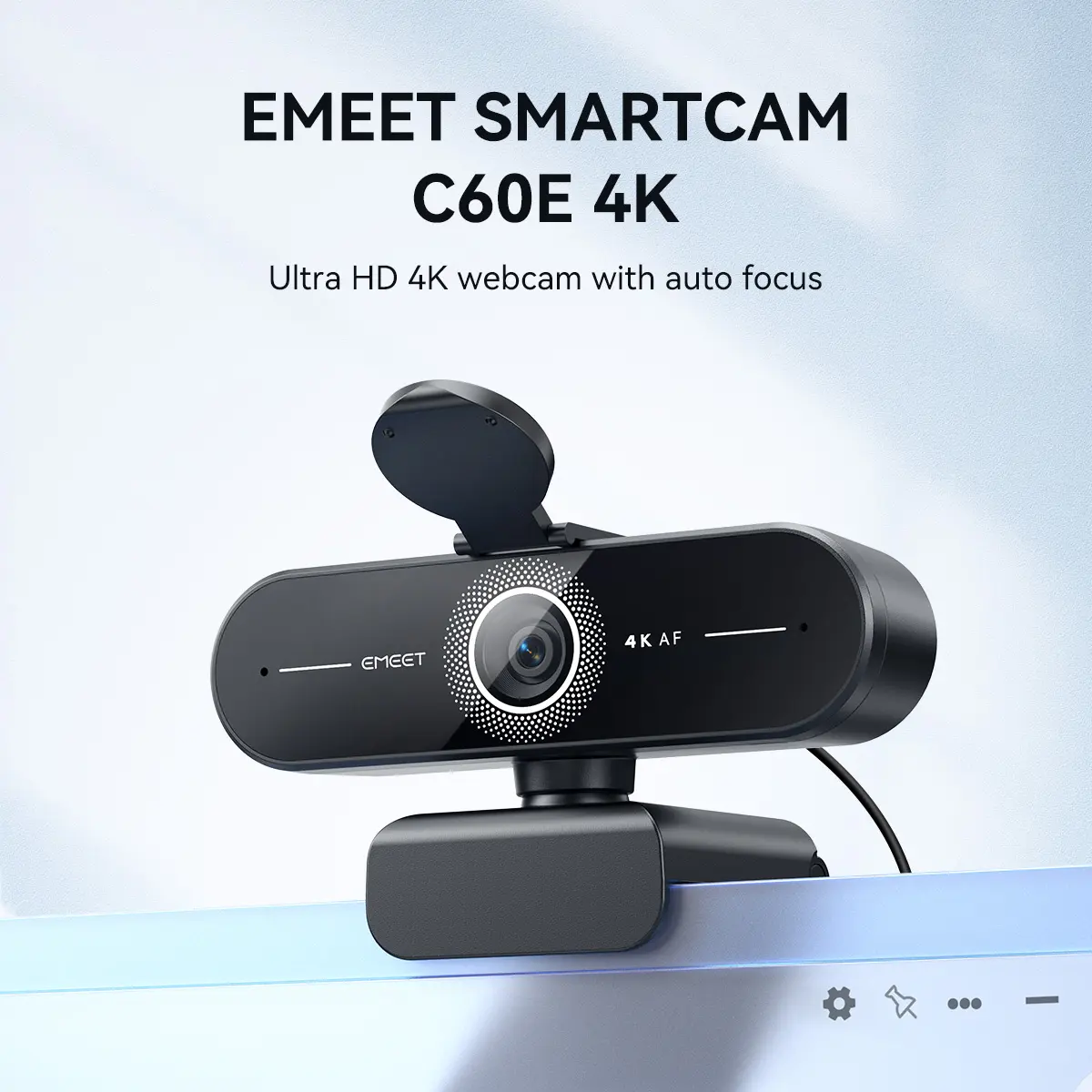EMEET C60E 4K Ultra HD Webcam with Auto Focus 73° FOV for PC Gaming Switch2 Computer Camera 4K@30fps 1080P@60fps Fast AutoFocus Auto Light Correction Plug & Play with Privacy Cover for Streaming Working Gaming, TikTokShopBlackFriday,father'sdaygifts