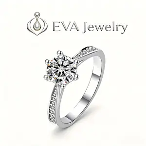 [EVA Jewelry] 925 Sterling Silver Synethic Moissanite Ring